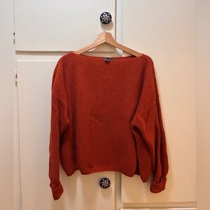 French Connection Ribbed Sweater in Rust